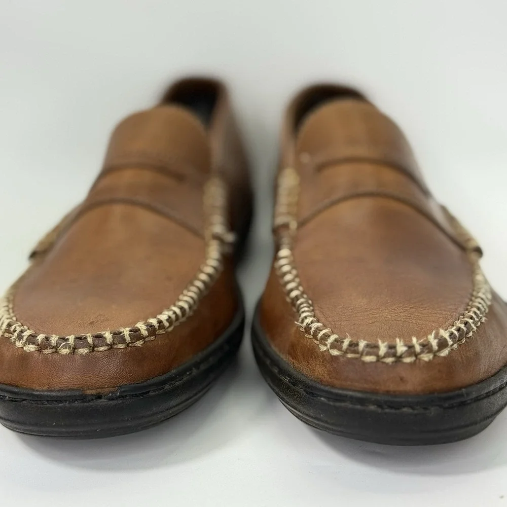 Cole‎ Haan Men's 10 Brown Leather Penny Loafers Slip On Casual Dress Shoes